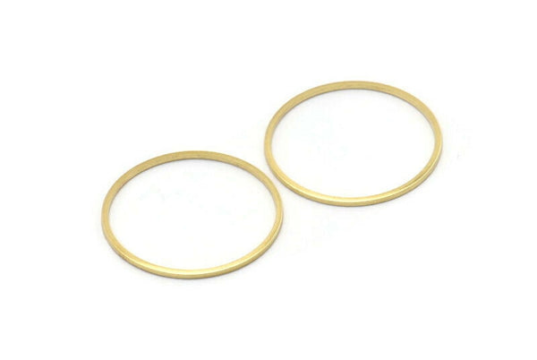 28mm Circle Connectors, 24 Raw Brass Circle Connectors (28x1x1mm) A2254