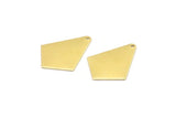 Brass Diamond Charm, 6 Raw Brass Rhombus Charms With 1 Hole, Findings (32x25x1mm) A2259