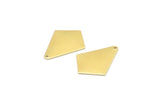 Brass Diamond Charm, 6 Raw Brass Rhombus Charms With 1 Hole, Findings (32x25x1mm) A2259