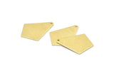 Brass Diamond Charm, 6 Textured Raw Brass Rhombus Charms With 1 Hole, Findings (32x25x1mm) A2258