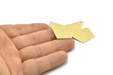 Brass Diamond Charm, 6 Textured Raw Brass Rhombus Charms With 1 Hole, Findings (32x25x1mm) A2258