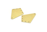 Brass Diamond Charm, 6 Textured Raw Brass Rhombus Charms With 6 Holes, Findings (32x25x1mm) A2260