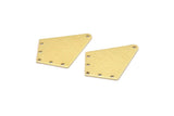 Brass Diamond Charm, 6 Textured Raw Brass Rhombus Charms With 6 Holes, Findings (32x25x1mm) A2260