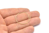 Brass Circle Earring, 10 Raw Brass Wire Circle Earring Charms With 1 Hole, Pendants, Findings (30x1mm) E544