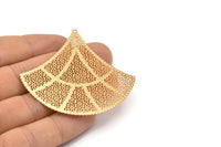 Gold Earring Charm ,2 Gold Plated Brass Ethnic Motif Earring Charms Pendants With 1 Loop , Findings (60x63mm) E531 Q0471