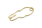 Brass Rabbit Earring, 4 Raw Brass Wire Rabbit Earring Charms, Pendants, Findings (49x23x1mm) E556