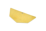 Raw Brass Pendant, 8 Raw Brass Five Edged Geometric Shape Blanks With 1 Hole (40x20x0.80mm) E581