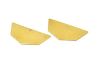 Raw Brass Pendant, 8 Raw Brass Five Edged Geometric Shape Blanks With 1 Hole (40x20x0.80mm) E581
