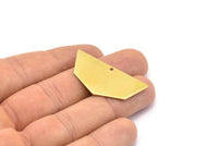 Raw Brass Pendant, 8 Raw Brass Five Edged Geometric Shape Blanks With 1 Hole (40x20x0.80mm) E581