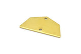 Raw Brass Pendant, 12 Raw Brass Five Edged Geometric Shape Blanks With 2 Holes (25x13x0.80mm) E626