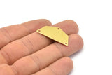 Raw Brass Pendant, 12 Raw Brass Five Edged Geometric Shape Blanks With 3 Holes (32x16x0.80mm) E593