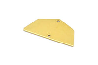 Raw Brass Pendant, 12 Raw Brass Five Edged Geometric Shape Blanks With 2 Holes (32x16x0.80mm) E624