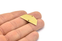 Raw Brass Pendant, 12 Raw Brass Five Edged Geometric Shape Blanks With 2 Holes (32x16x0.80mm) E624