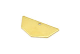 Raw Brass Pendant, 12 Raw Brass Five Edged Geometric Shape Blanks With 1 Hole (25x13x0.80mm) E591