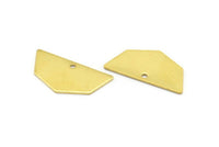 Raw Brass Pendant, 12 Raw Brass Five Edged Geometric Shape Blanks With 1 Hole (25x13x0.80mm) E591