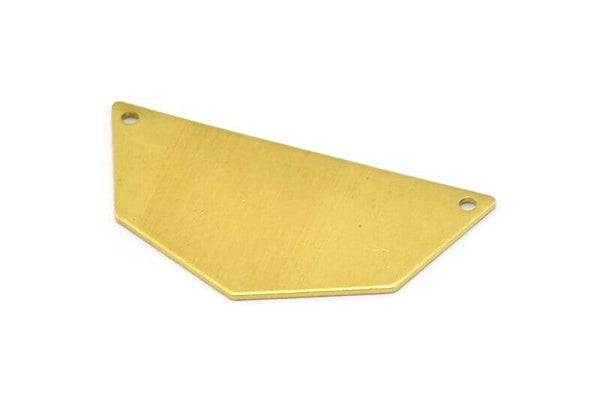 Raw Brass Pendant, 8 Raw Brass Five Edged Geometric Shape Blanks With 2 Holes (40x20x0.80mm) E625