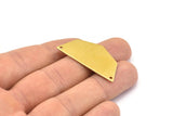 Raw Brass Pendant, 8 Raw Brass Five Edged Geometric Shape Blanks With 2 Holes (40x20x0.80mm) E625