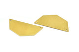 Raw Brass Pendant, 8 Raw Brass Five Edged Geometric Shape Blanks With 2 Holes (40x20x0.80mm) E625