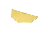 Raw Brass Pendant, 12 Raw Brass Five Edged Geometric Shape Blanks With 1 Hole (32x16x0.80mm) E592