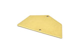 Raw Brass Pendant, 8 Raw Brass Five Edged Geometric Shape Blanks With 2 Holes (40x20x0.80mm) E582