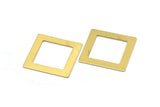 Brass Square Charm, 6 Raw Brass Square Charms, Earrings, Findings (32x5x0.80mm) E643