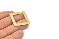 Brass Square Charm, 6 Raw Brass Square Charms, Earrings, Findings (32x5x0.80mm) E643