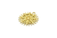 Pirinç Charm, 2 Ham Pirinç, Pirinç Kolye Uçları, Charm Kolye Uçları, 1 Döngülü Pirinç Rozet Charmları (29x28x2mm) N1567
