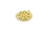 Pirinç Charm, 2 Ham Pirinç, Pirinç Kolye Uçları, Charm Kolye Uçları, 1 Döngülü Pirinç Rozet Charmları (29x28x2mm) N1567