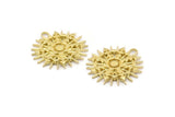 Pirinç Charm, 2 Ham Pirinç, Pirinç Kolye Uçları, Charm Kolye Uçları, 1 Döngülü Pirinç Rozet Charmları (29x28x2mm) N1567