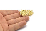 Pirinç Charm, 2 Ham Pirinç, Pirinç Kolye Uçları, Charm Kolye Uçları, 1 Döngülü Pirinç Rozet Charmları (29x28x2mm) N1567