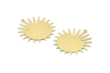 Brass Sun Charm, 8 Raw Brass Sun Charms With 1 Loop, Findings (29x28x0.80mm) M02021