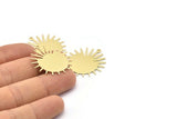 Brass Sun Charm, 8 Raw Brass Sun Charms With 1 Loop, Findings (29x28x0.80mm) M02021