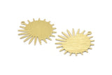 Brass Sun Charm, 8 Textured Raw Brass Sun Charms With 1 Loop, Findings (29x28x0.80mm) M02002