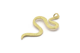 Brass Snake Pendant, Raw Brass Snake Pendants With 1 Loop, Findings (53x26x2.3mm) N1574