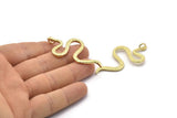 Brass Snake Pendant, Raw Brass Snake Pendants With 1 Loop, Findings (53x26x2.3mm) N1574