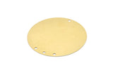 Huge Round Blank, 2 Huge Raw Brass Round Charms With 4 Holes (52mm) A2256