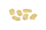 Brass Face Blanks, 50 Raw Brass Face Blanks (17x11x0.40mm) A2257