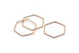 Rose Gold Hexagon Connector, 25 Rose Gold Plated Brass Hexagon Connector Rings (20x0.6x0.9mm) BS 1204 Q0001