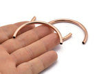 Rose Gold Curved Tubes - 2 Rose Gold Plated Brass Semi Circle Curved Tube Beads (3.5x55mm) D0265 Q0029