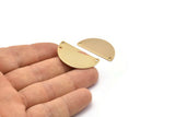 Gold Moon Pendant, 2 Gold Plated Brass Semi Circle Pendants with 2 Holes (32x16x0.80mm) A0845 Q0019
