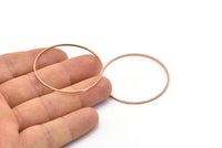 Rose Gold Circle Connector, 8 Rose Gold Plated Brass Circle Connectors (42x1x1mm) Bs 1085 Q0026