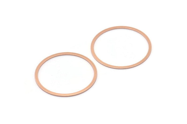 Circle Connector, 5 Rose Gold Plated Brass Circle Connectors (40x2x1mm) Bs 1326 Q0028