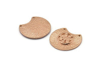 Semi Circle Pendant, Rose Gold Plated Brass Semi Circle  Pendant with 2 Holes (28x25mm) N0391 Q0023