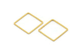 Square Geometric Charm, 12 Gold Plated Brass Square Connectors (20mm) BS 1121 Q0101