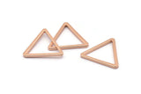 Rose Gold Triangle Ring, 5 Rose Gold Plated Brass Triangle Charms (28x2mm) D0013 Q0083
