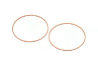 Rose Gold Rings, 8 Brass Rose Gold Circle Connectors (40mm) Bs-1110 Q0040