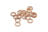 Rose Gold Round Ring, 24 Rose Gold Plated Brass Round Rings, Charms (8mm) b0117 Q0036