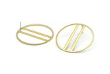 Brass Round Earring, 2 Raw Brass Round Stud Earrings (43x0.90mm) M01129 A2270