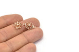 Rose Gold Spider Web, 6 Rose Gold Plated Spider and Web Connectors (16x11mm) N0352