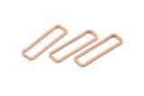 Rose Gold Rectangle Connector, 12 Rose Gold Plated Brass Open Rectangle Connectors (7x26x1mm) D0166 Q0097